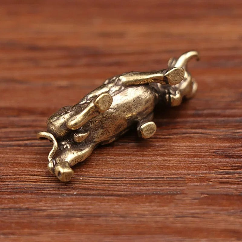 Mini Brass Fighting Bull