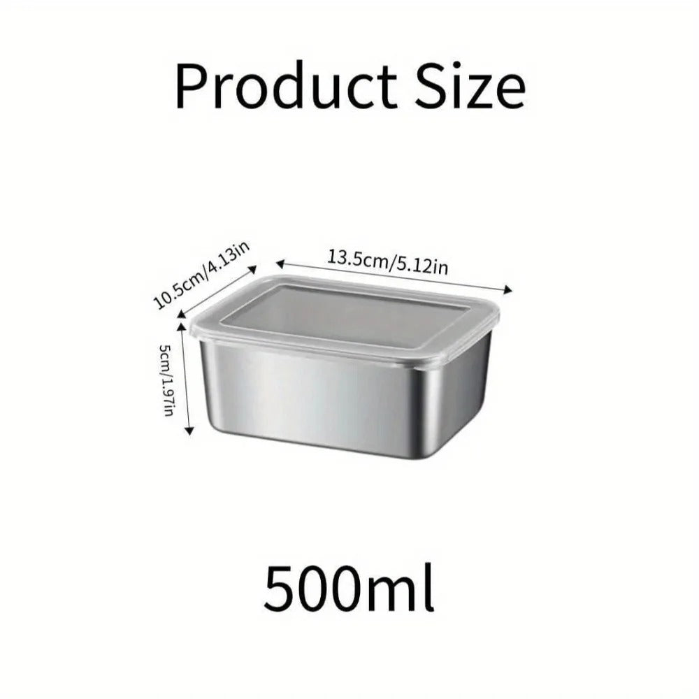 5-Piece Stainless Steel Food Storage Containers Set