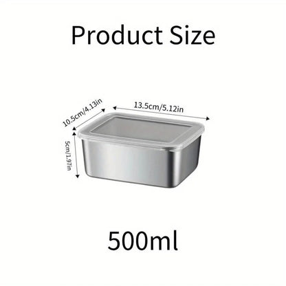 5-Piece Stainless Steel Food Storage Containers Set