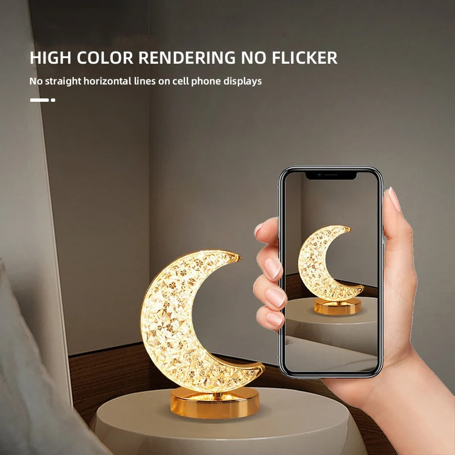Crystal Crescent Moon Lamp