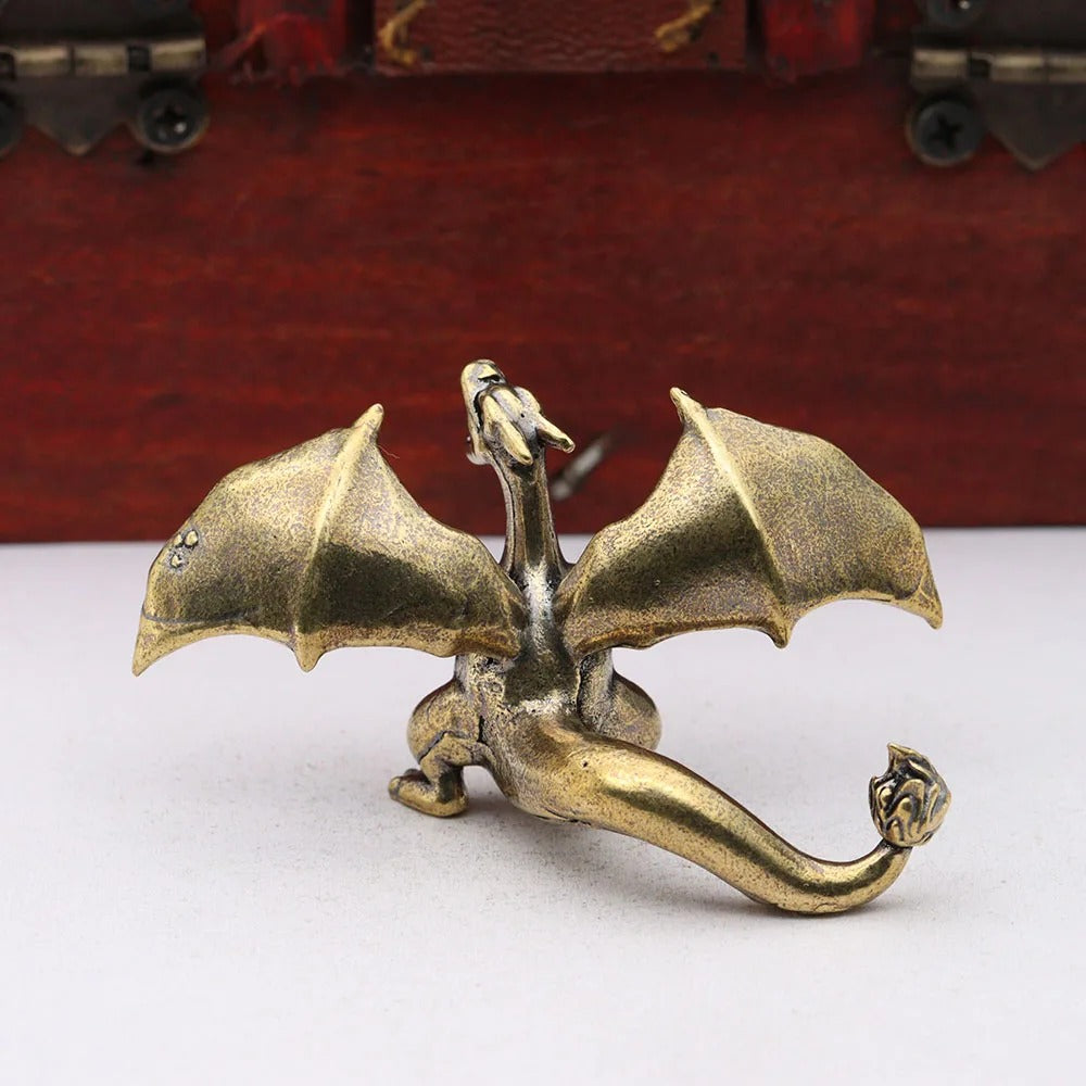 Roaring Bronze Dragon Figurine