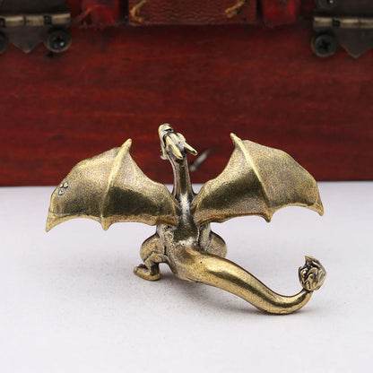Roaring Bronze Dragon Figurine