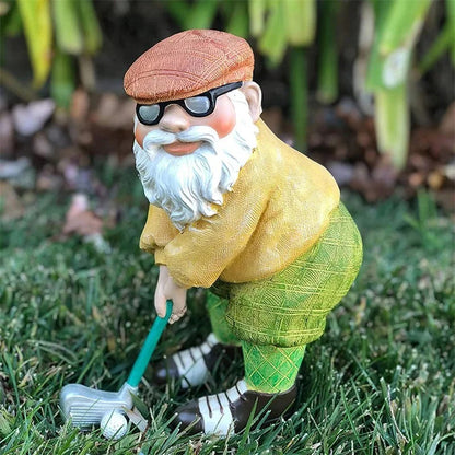 Golf Gnome Resin Statue