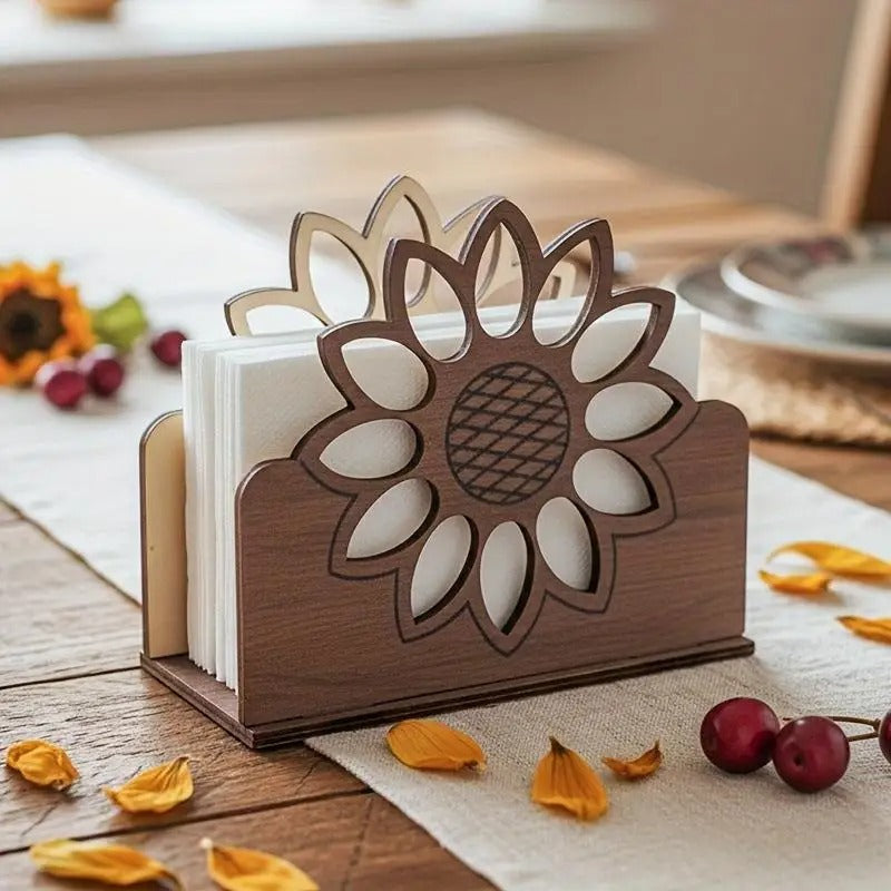 Sunflower Wooden Napkin Holder