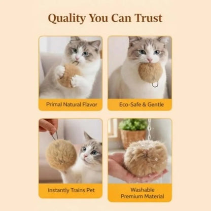Fluffy Rabbit Fur Cat Toy Ball