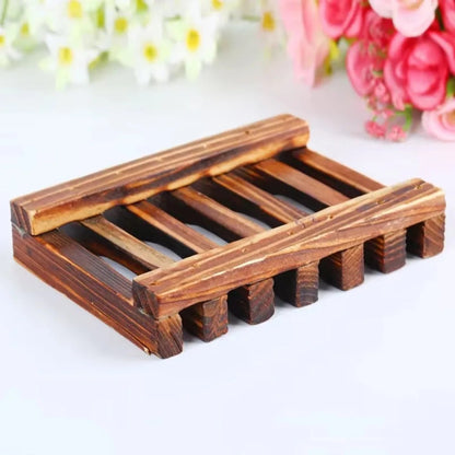 2Pcs Natural Wooden Soap Trays