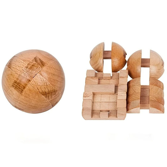 Wooden Puzzle Ball Decor