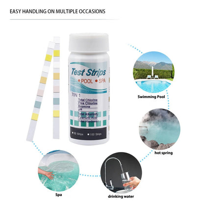 7-in-1 Pool & Spa Water Test Strips – 50pcs