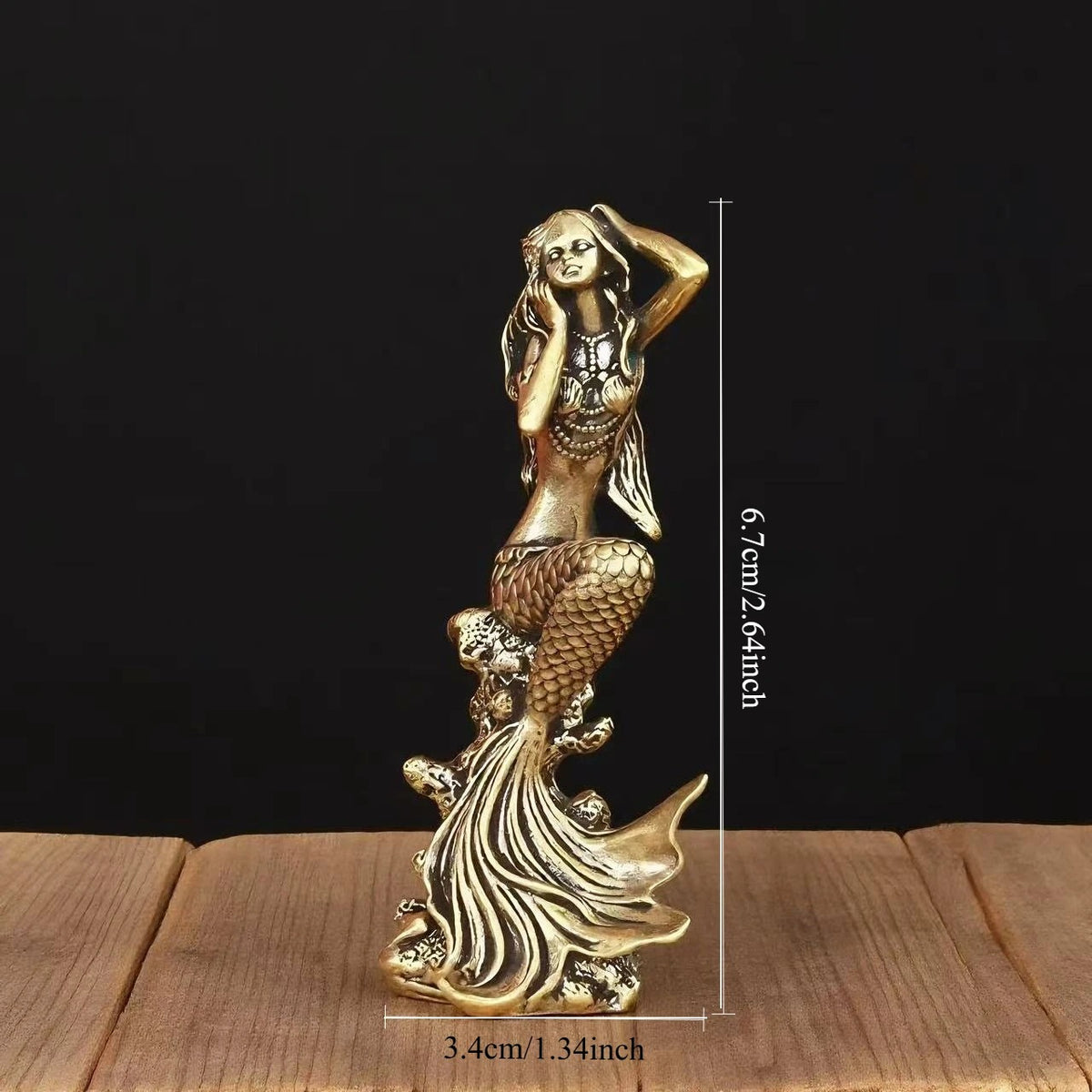 Golden Mermaid Sculpture