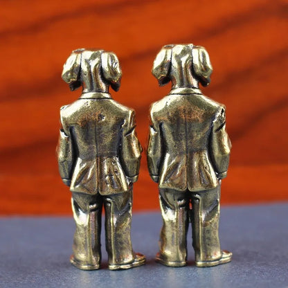 Antique Brass Suit Dog Desk Decor