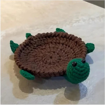 2 Matching Animal Crochet Cup Coasters