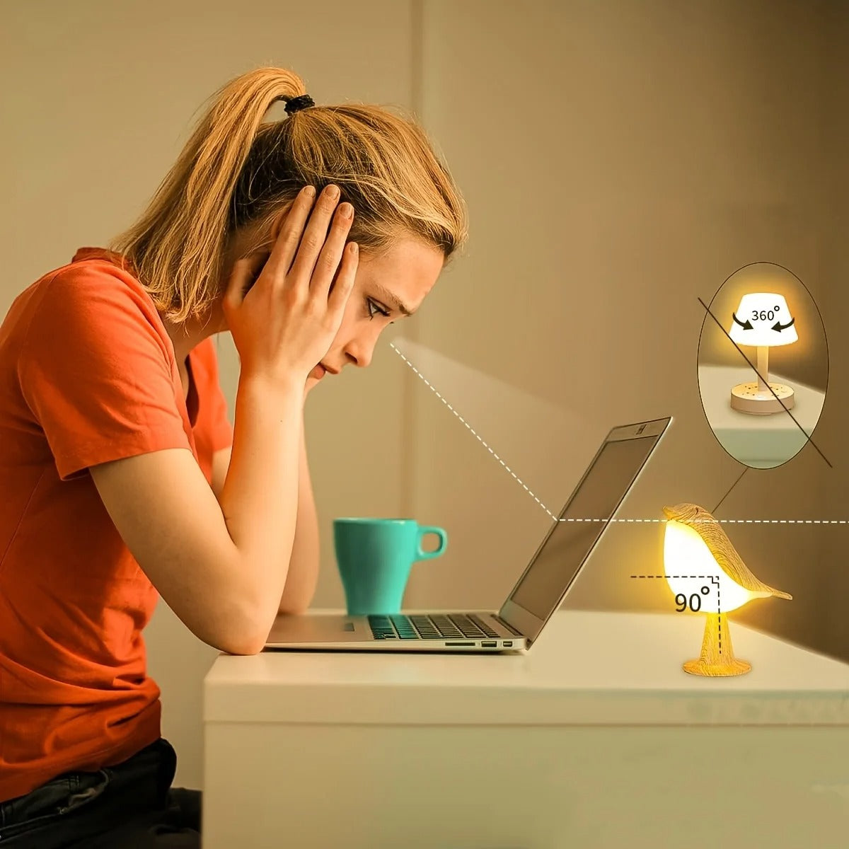 Cordless Bird LED Desk Lamp