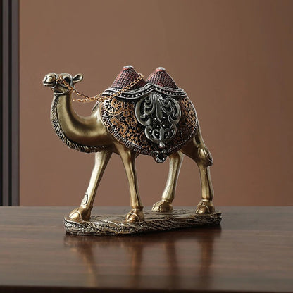 Ornate Camel Duo Figurines (Set of 2)