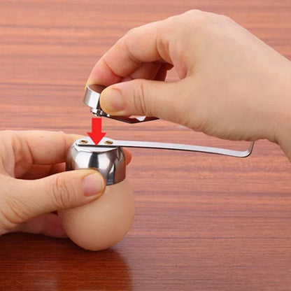 Stainless Steel Egg Topper Cutter – Precise Shell Remover for Boiled & Raw Eggs