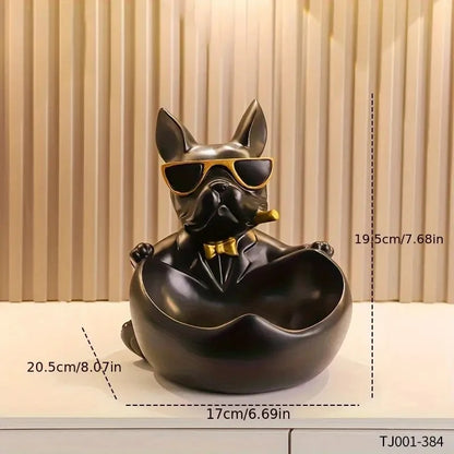 Cool Bulldog Storage Statue with Sunglasses