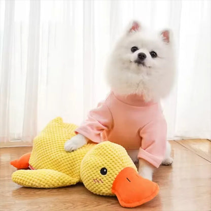 Squeaky Yellow Duck Dog Toy