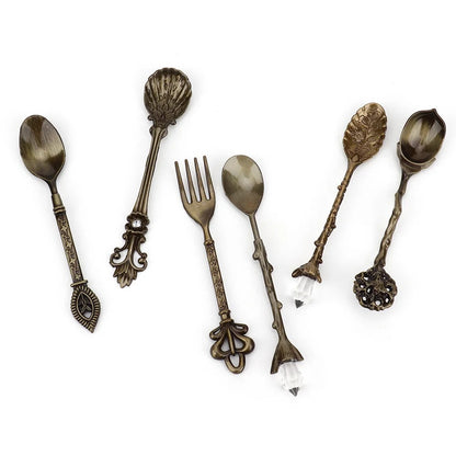 6-Piece Vintage Cutlery Set – Zinc Alloy Spoons