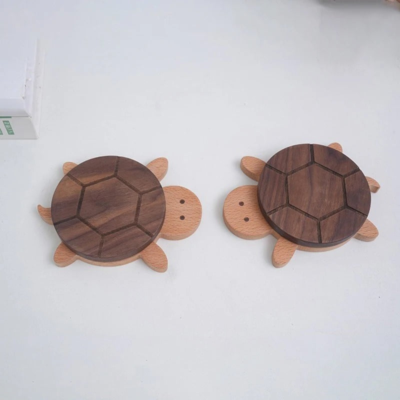 Cute Wooden Turtle Coaster