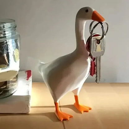 White Goose Key Holder Figurine