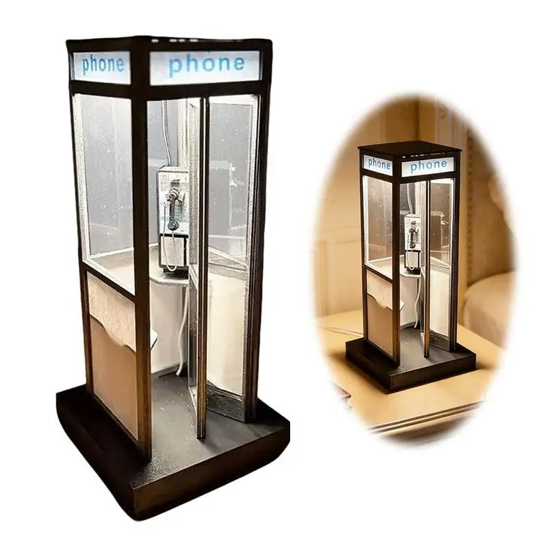 Vintage Phone Booth With Light
