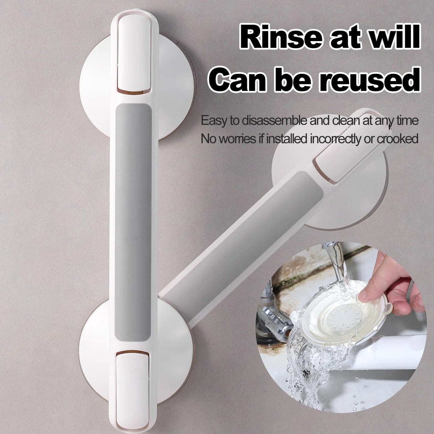 Anti-Slip Shower Grab Handle with Strong Suction