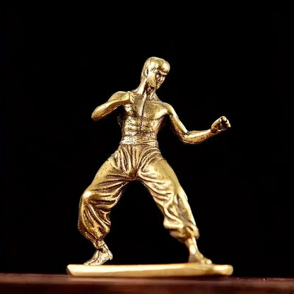 Brass Martial Arts Fighter Sculpture