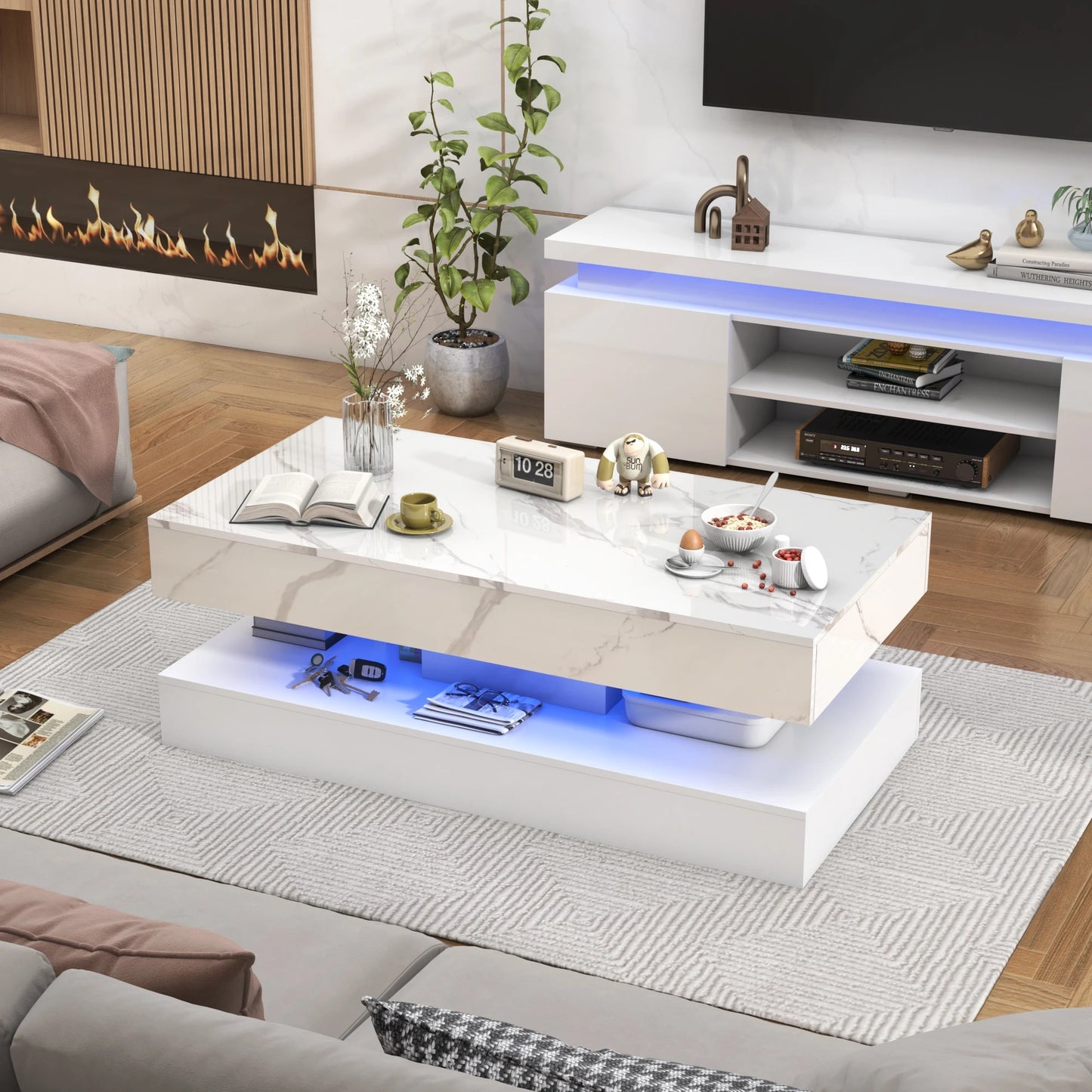 LED Coffee Table with Storage