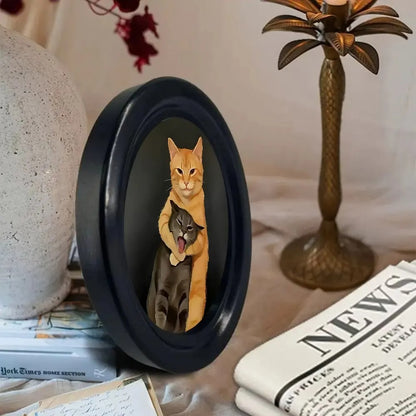 Funny Fighting Cat Desk Decor