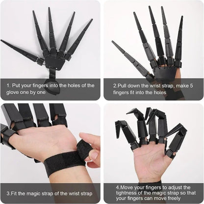Halloween Skeleton Finger Extensions Both Hands