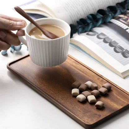 Natural Wooden Serving Rectangular Tray - 1pc