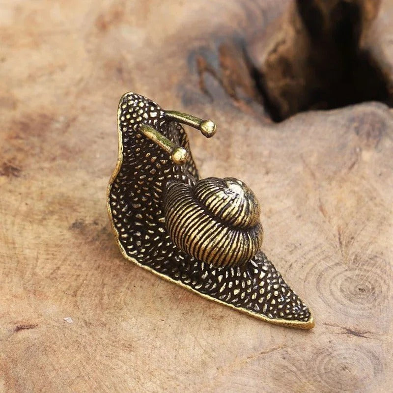 Lucky Bronze Mini Snail Figurine