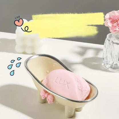 2Pcs Bathtub Style Soap Holder Tray