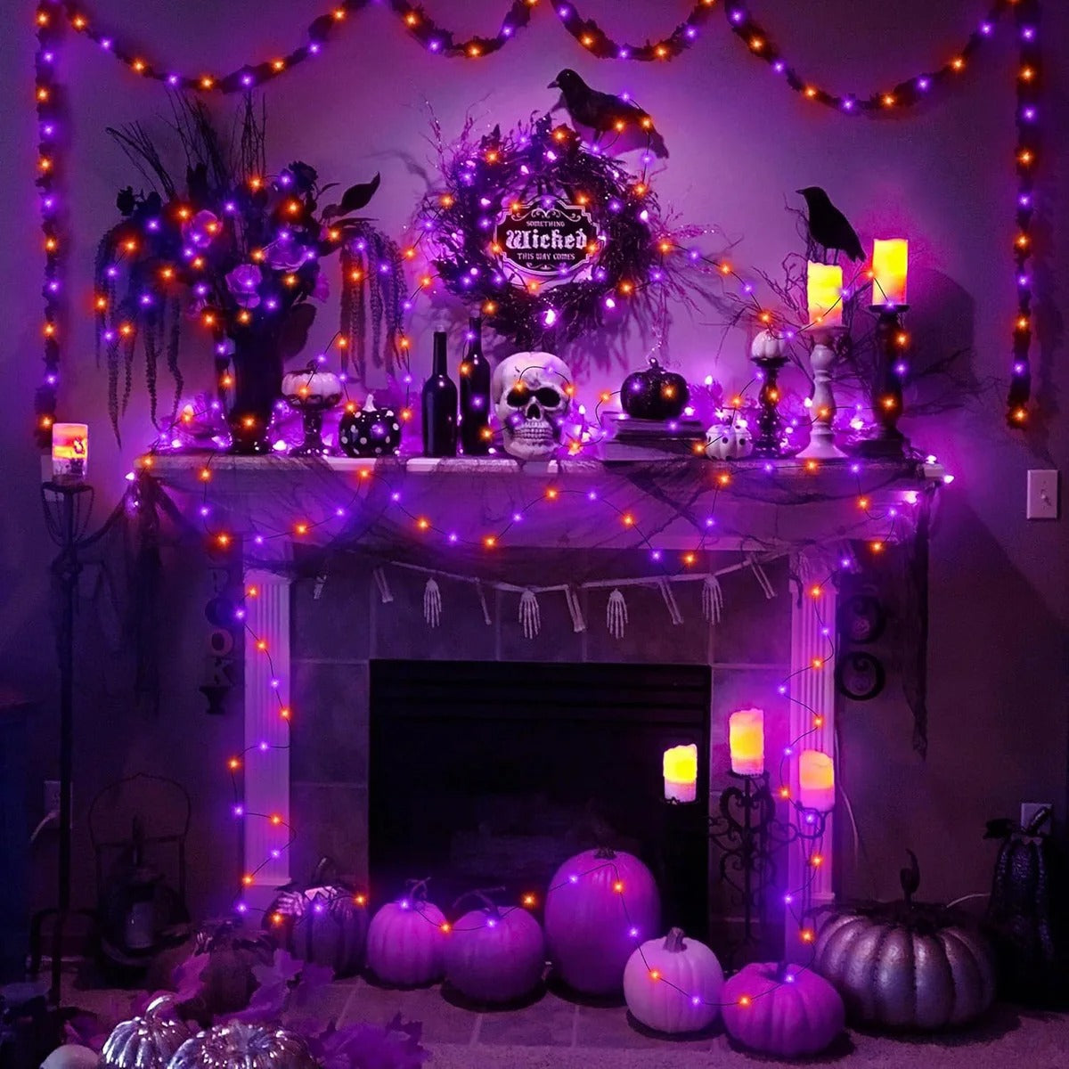 Purple & Orange LED Halloween Lights