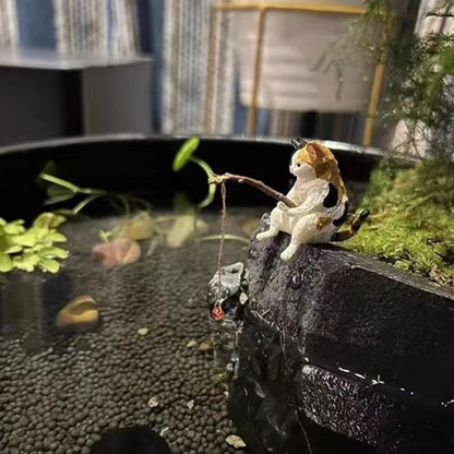Fishing Cat Resin Figurine - All Pieces Included