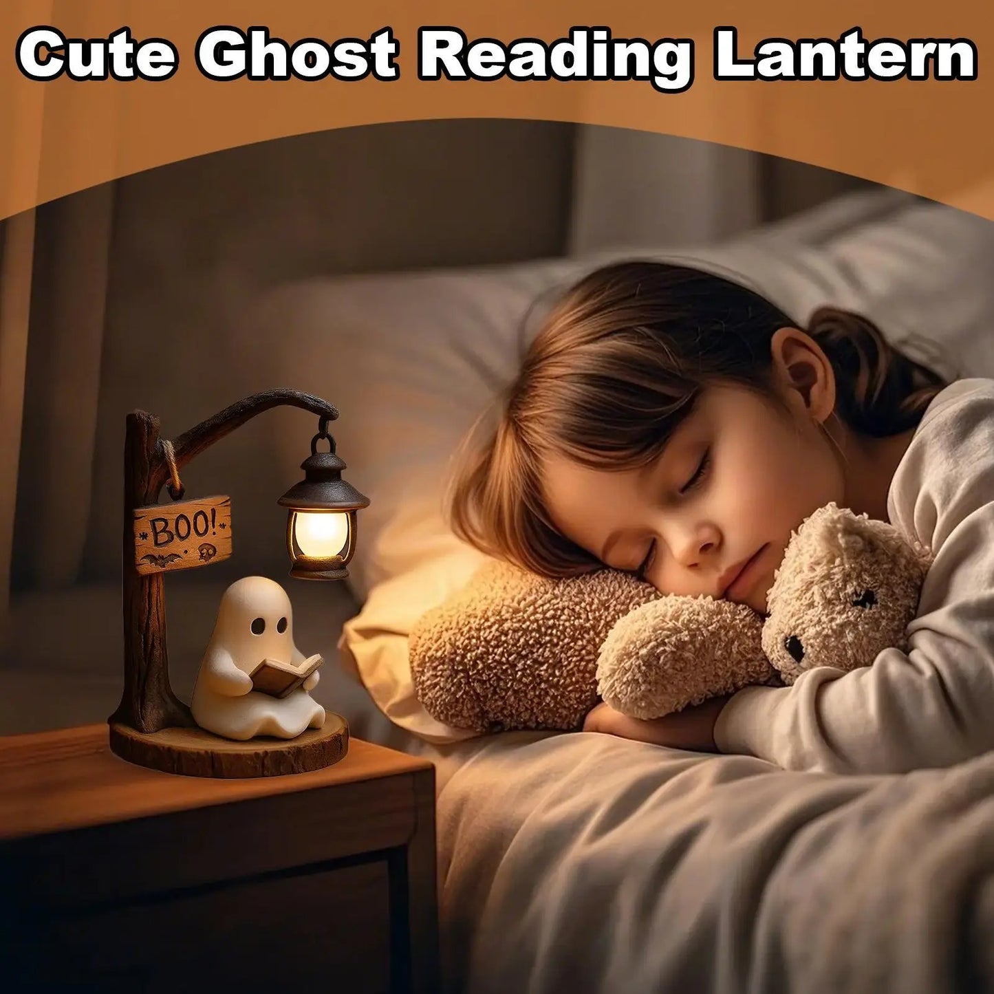 Cute Ghost Reading Night Light