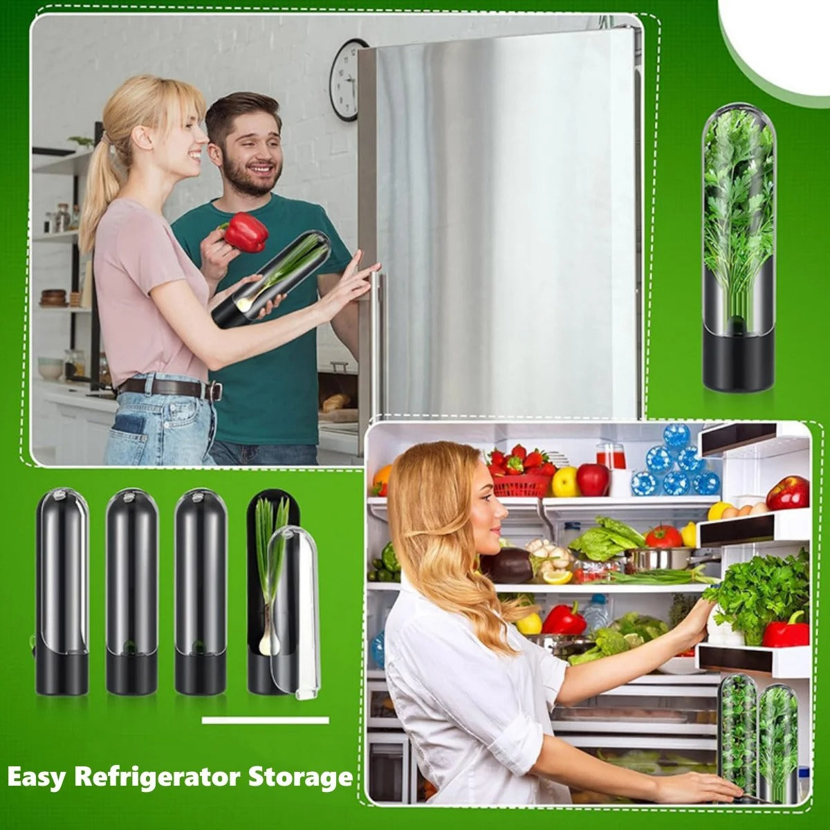 Herb Saver Storage Container – Fresh Herb Keeper for Refrigerator