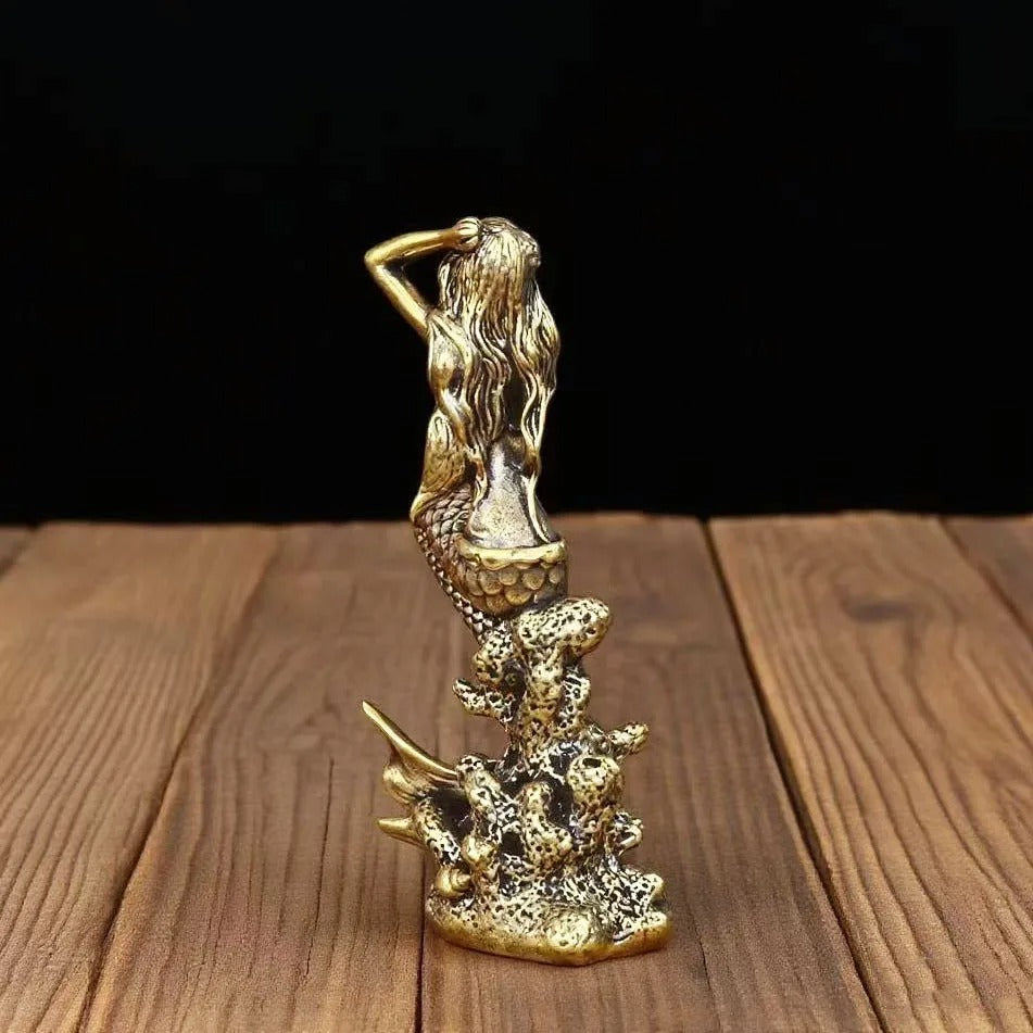 Golden Mermaid Sculpture