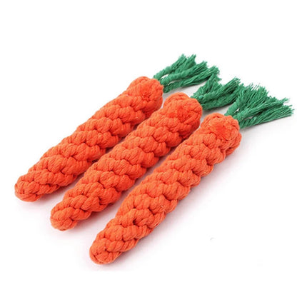 3pcs Carrot Rope Toy for Dogs – Durable Cotton Chew & Tug Toy