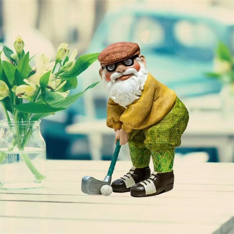 Golf Gnome Resin Statue