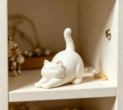 Adorable White Cat Figurine for Home