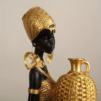 3-Piece African Lady Figurine Set
