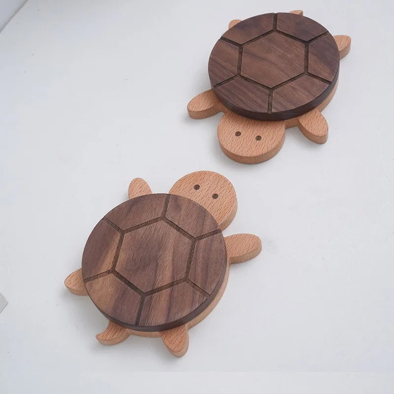 Cute Wooden Turtle Coaster
