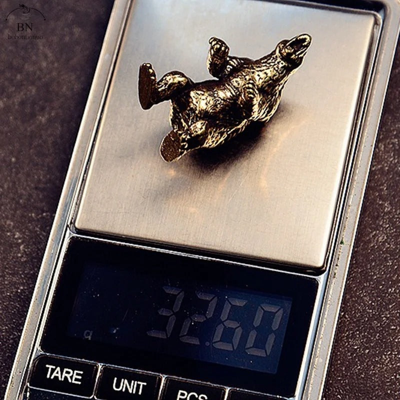 Mini Brass Furious Bear Desk Decor