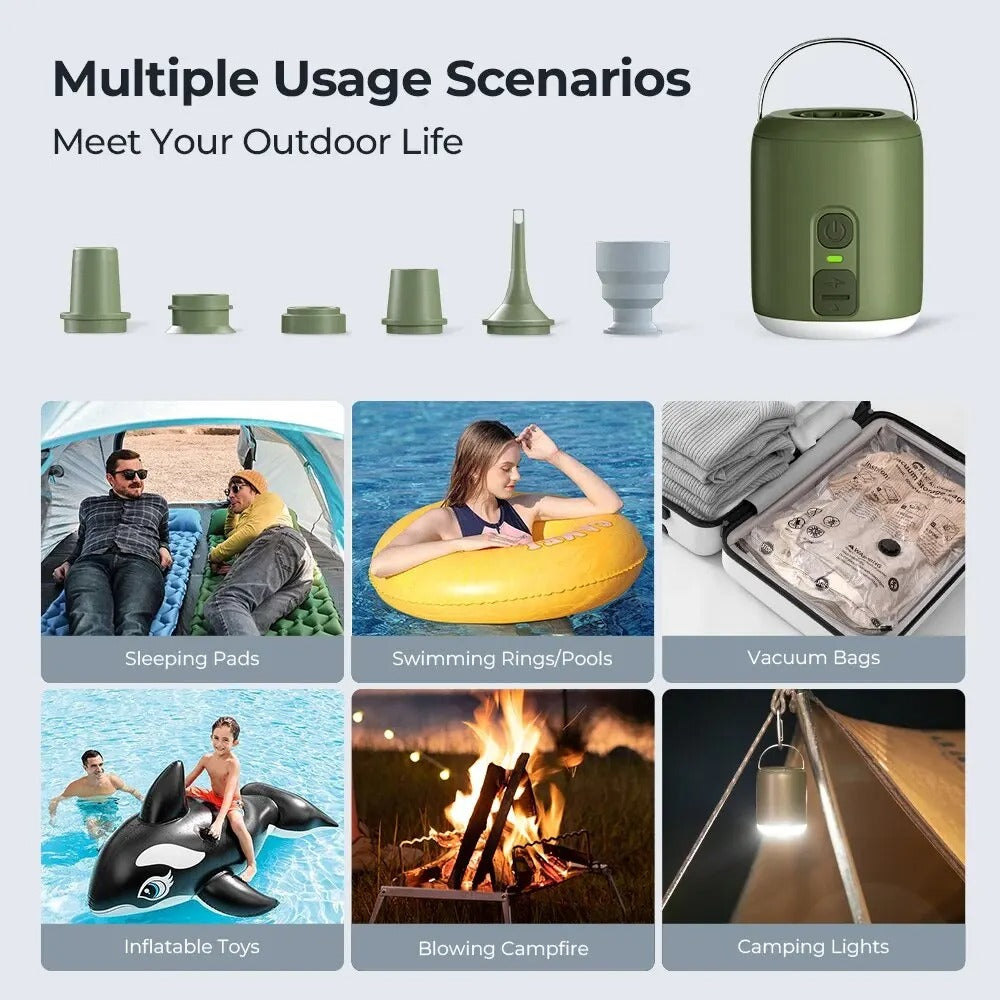 Portable Electric Air Pump with Camping Light