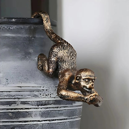 Hanging Bonsai Monkey Statue – Resin Garden & Home Decor