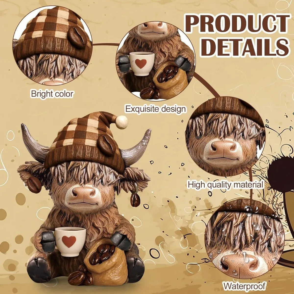 Cute Highland Cow Coffee Figurine (2 Styles)