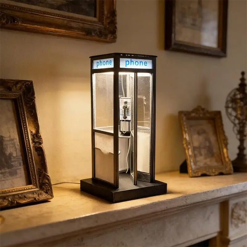 Vintage Phone Booth With Light