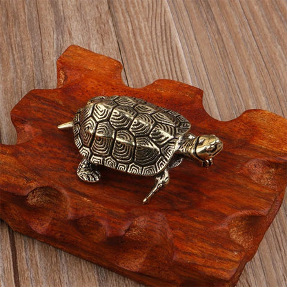 Vintage Brass Turtle Figurine Set - 2pcs