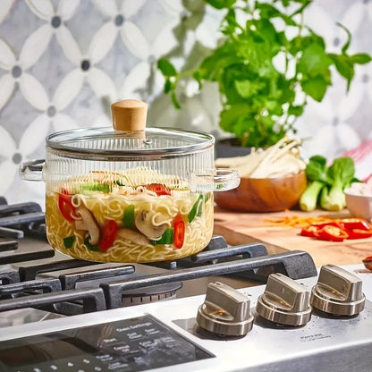 Glass Cooking Pot with Lid