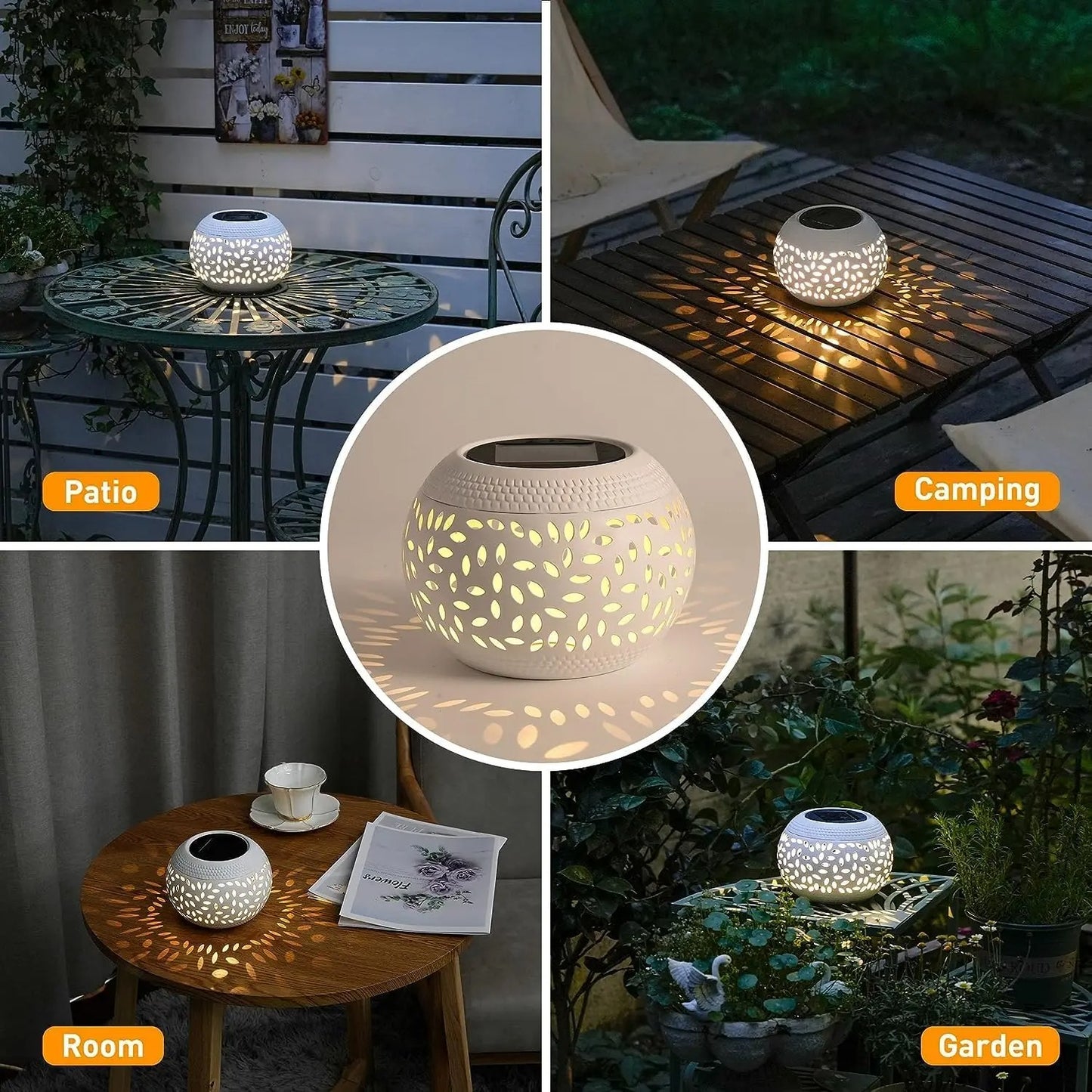 Outdoor Solar Powered Metal Lantern